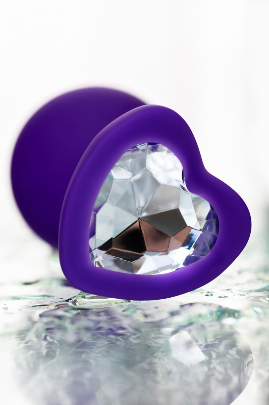 Изображение ToDo by Toyfa Анальная втулка ToDo by Toyfa Diamond Heart, силикон, фиолетовый, 8 см, Ø 3,5 см