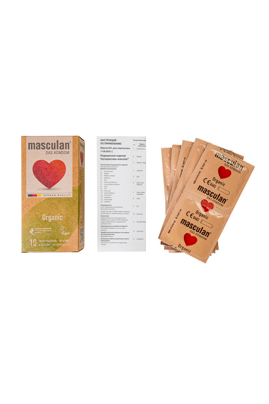 Фото Masculan Презервативы masculan  ORGANIC № 10 утонченные, 18,5 см, 5.3 см, 10 шт.