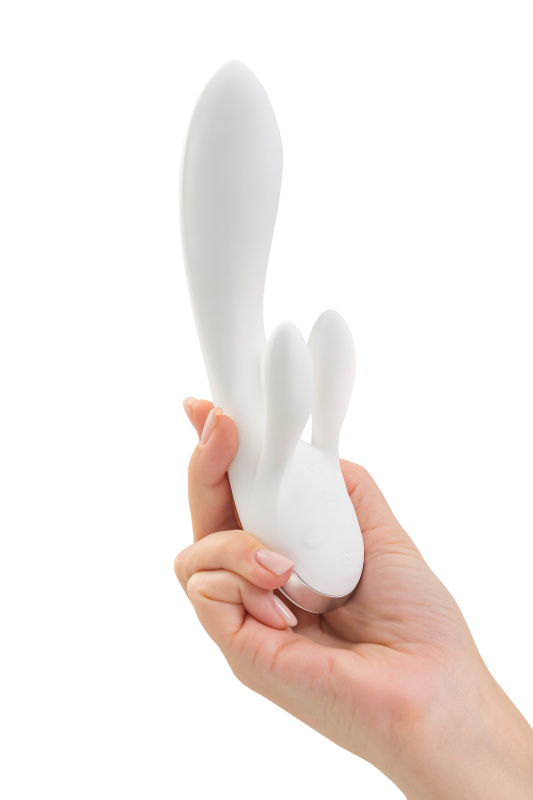 Изображение Satisfyer, Германия Вибратор с клиторальным стимулятором Satisfyer Double Flex Connect App, белый, силикон, 20 см
