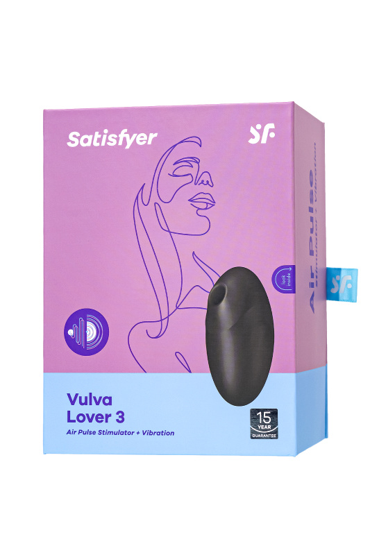 Изображение Satisfyer, Германия Вакуум-волновой стимулятор клитора с вибрацией Satisfyer Vulva Lover 3, силикон, чёрный, 11 см
