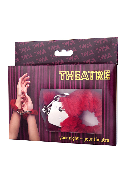 Фото Theatre by TOYFA Наручники меховые TOYFA Theatre, искусственный мех, красный, 28 см.