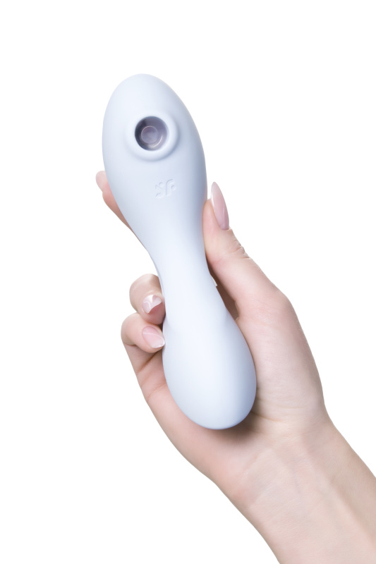 Фото Satisfyer, Германия Вакуумный стимулятор клитора Satisfyer Curvy Trinity 5+, голубой