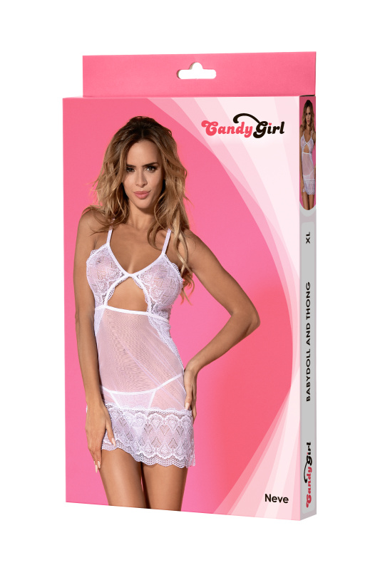 Изображение Candy Girl, Гонконг Комбинация и стринги Candy Girl Neve белые, XL