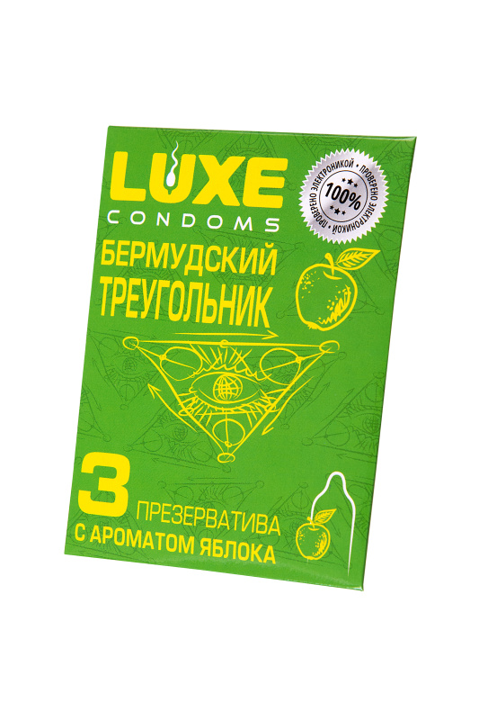 Изображение Luxe Презервативы Luxe, конверт «Бермудские треугольник», латекс, яблоко, 18 см, 5,2 см, 3 шт.