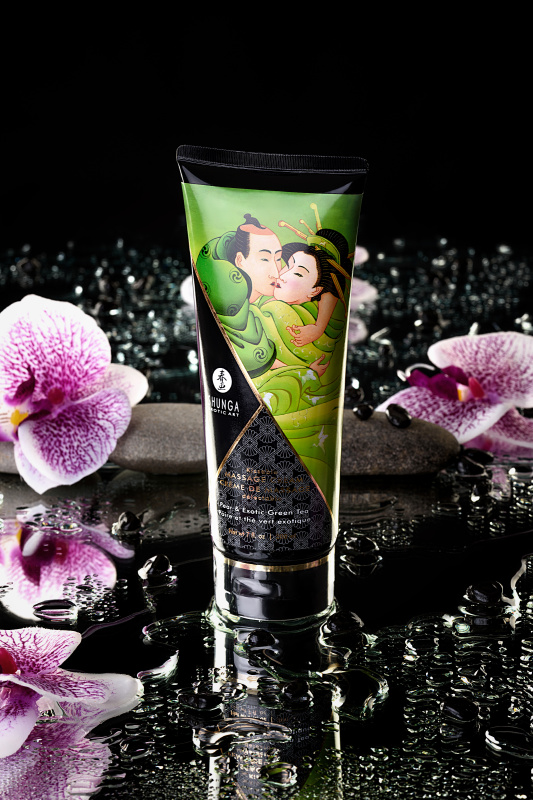 Изображение Shunga, Канада Массажный крем для тела Shunga «Груша и зеленый чай» (Pear&Exotic Green Tea), съедобный, 200мл