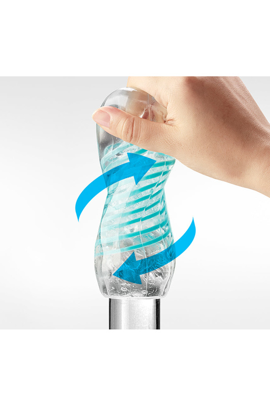 Изображение Tenga, Япония Нереалистичный мастурбатор TENGA SPINNER  PIXEL SPECIAL SOFT, TPE, голубой, 14 см