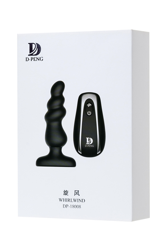 Фото D-Peng, Китай Анальная втулка Whirlwind D-PENG, силикон, черный, 12,2 см