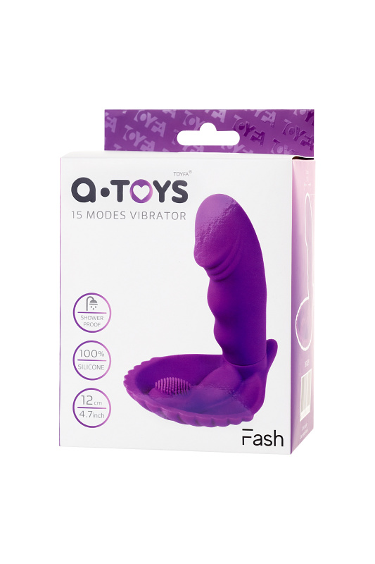 Фото A-toys by TOYFA Вибратор A-Toys by TOYFA Fash с клиторальным стимулятором, силикон, фиолетовый, 12 см