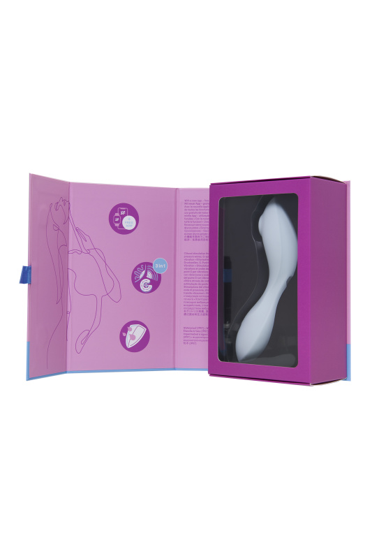 Фото Satisfyer, Германия Вакуумный стимулятор клитора Satisfyer Curvy Trinity 5+, голубой