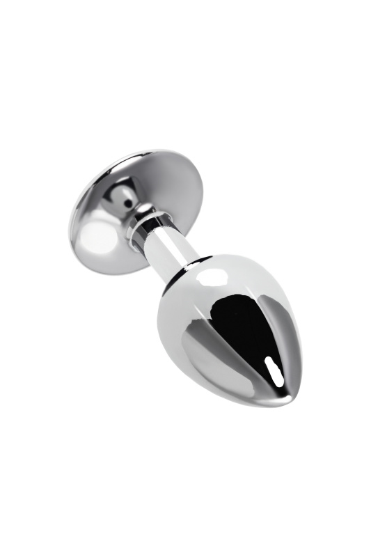 Фото Metal by TOYFA Анальная втулка Metal by TOYFA, металл, серебристая с голубой розочкой, 8 см, Ø 2,7 см, 48 г