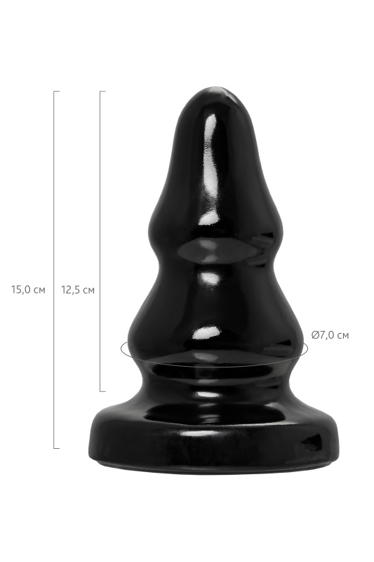 Фото  Анальная втулка POPO Pleasure by TOYFA Monoceros, PVC, черная, 15 см, Ø 7 см