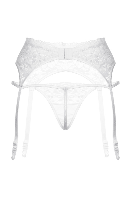 Изображение SoftLine Collection, Польша Пояс для чулок и стринги SoftLine Collection кружевные, белый, M/L