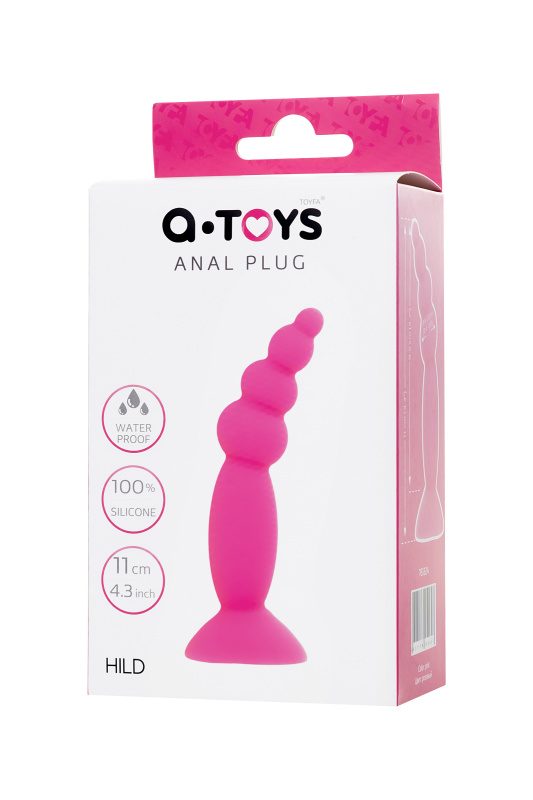 Изображение A-toys by TOYFA Анальная втулка A-Toys by TOYFA Hild, силикон, розовый, 11 см