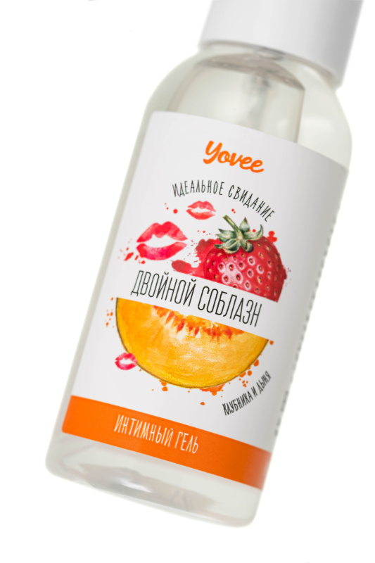 Фото YOVEE Съедобная гель-смазка Yovee «Двойной соблазн» с Д-Пантенолом, со вкусом клубники и дыни, 50 мл