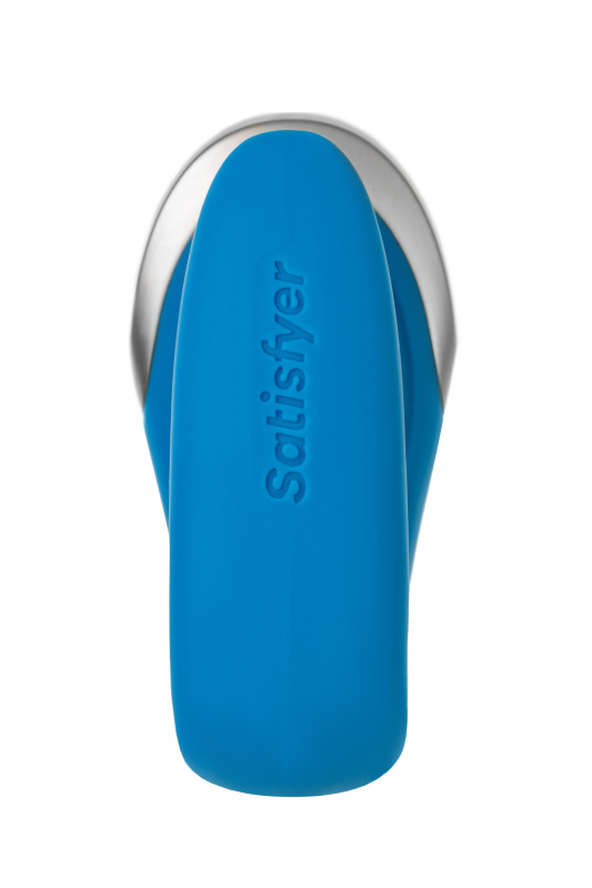 Фото  Стимулятор для пар Satisfyer Double Love Connect App с пультом ДУ, силикон, синий, 9 см