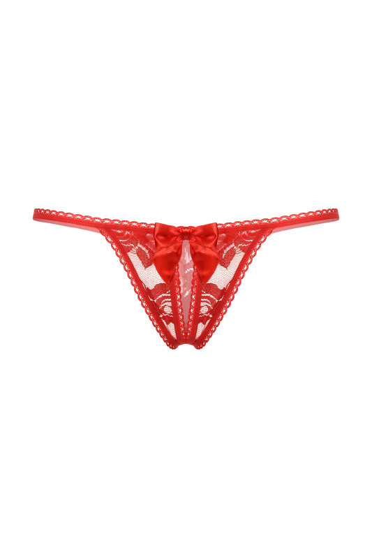 Фото SoftLine Collection, Польша Стринги с бантом открытые SoftLine Collection, красный, S/L