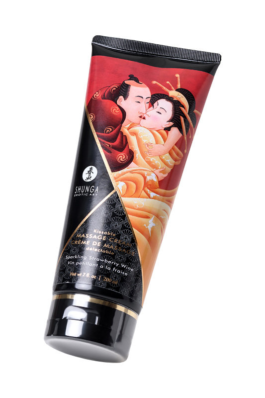 Фото Shunga, Канада Массажный крем для тела Shunga «Игристое клубничное вино»Sparkling Strawberry Wine, съедобный, 200мл