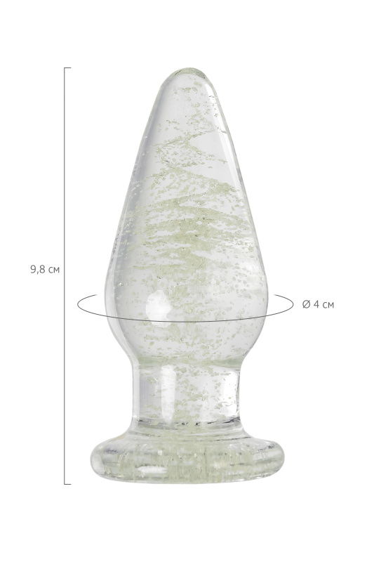 Фото Sexus Glass Анальная втулка Sexus Glass светящаяся в темноте, стекло, прозрачная, 9,8 см