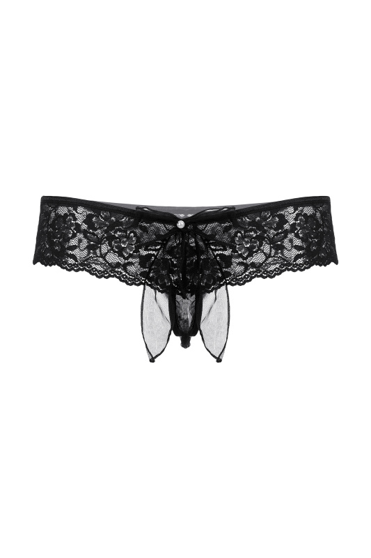 Фото SoftLine Collection, Польша Шортики с бантиком открытые кружевные SoftLine Collection, черный, S/M