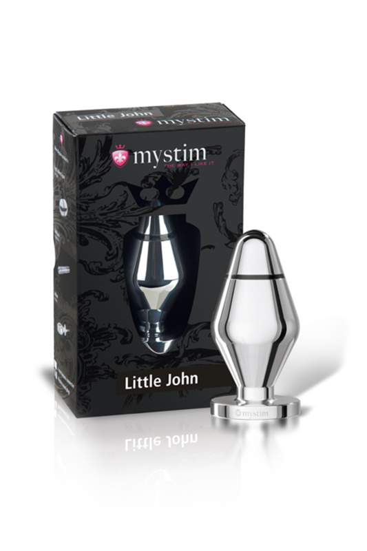 Изображение MYSTIM Анальная пробка Mystim Little John S, электростимуляция, хирургическая сталь, серебряная, 9 см, Ø 3