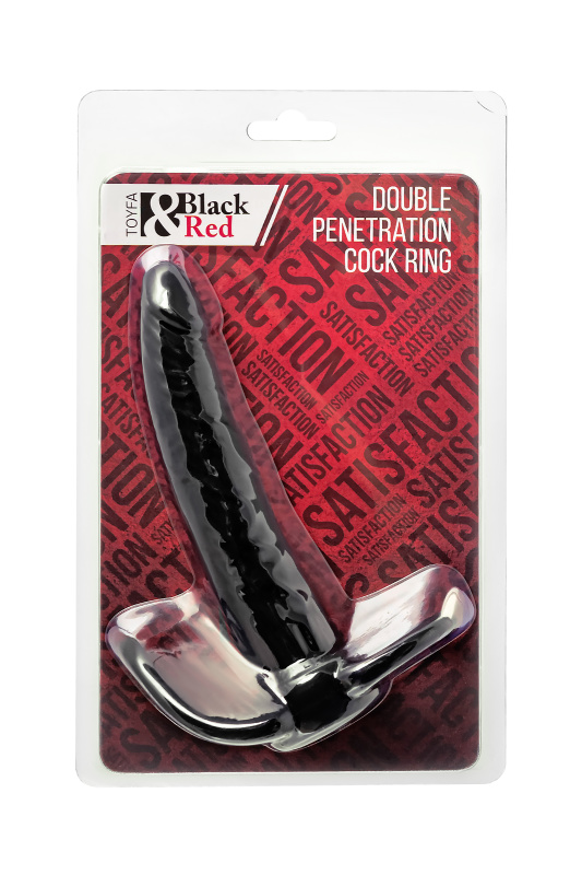 Фото Black & Red by TOYFA Насадка на пенис для двойного проникновения Black&Red by TOYFA , силикон, чёрный, 16,5 см