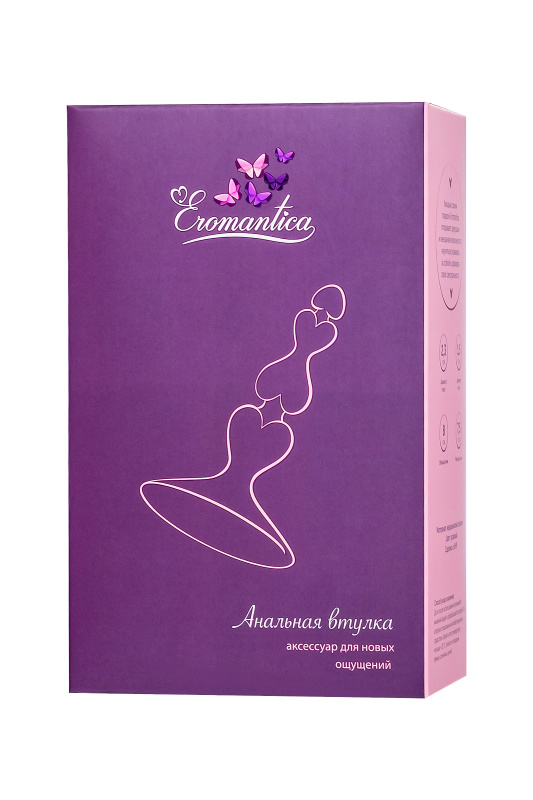 Изображение Eromantica, Россия Анальная втулка Eromantica, силикон, розовый, 8 см, Ø 2,3 см