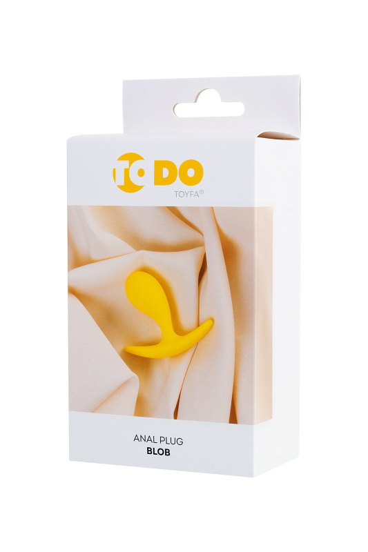Фото ToDo by Toyfa Анальная втулка ToDo by Toyfa Blob, водонепроницаемая, силикон, желтая, 5,5 см, Ø 2,1 см