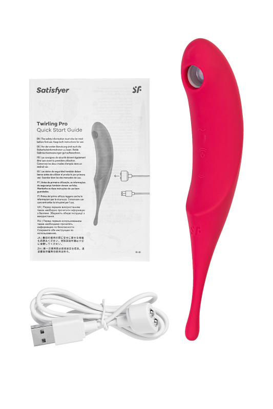 Изображение Satisfyer, Германия Точечный вибратор с вакуумной стимуляцией Satisfyer Twirling Pro, силикон, красный 20 см