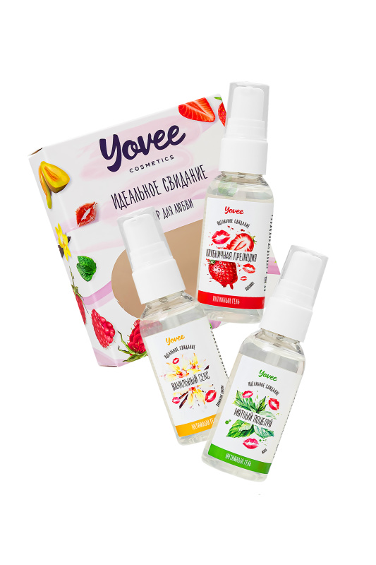Изображение  Набор гелей-смазок Yovee для любви (721004+721006+721012), вкусовые (клубника+мята+ваниль), 3х50 мл