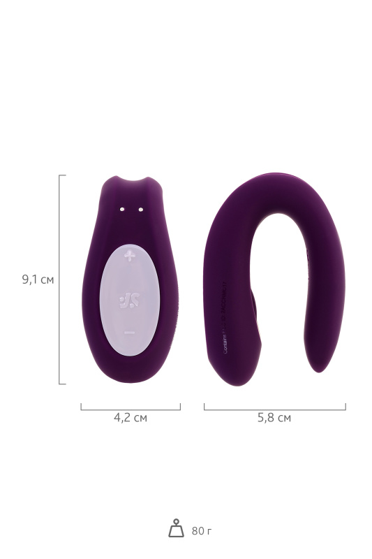 Изображение Satisfyer, Германия Многофункциональный стимулятор для пар Satisfyer Double Joy Connect App, силикон, фиолетовый, 18 см