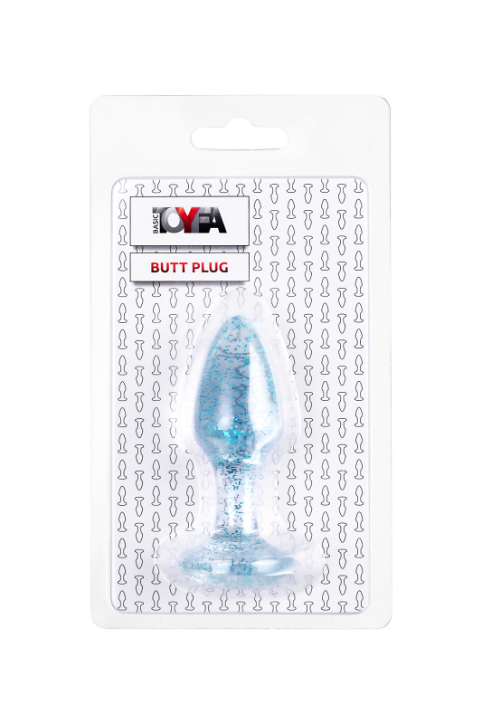Фото  Анальная втулка TOYFA Basic, акрил, голубой, 8 см, Ø 2,8 см