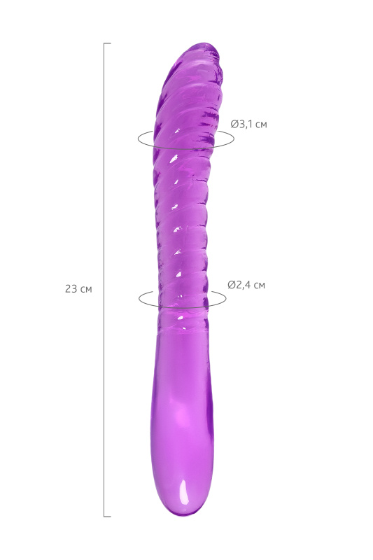Фото A-toys by TOYFA Двусторонний фаллоимитатор A-Toys by TOYFA Frica, TPE, фиолетовый, 23 см