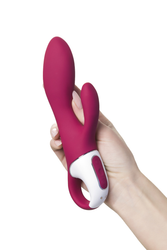 Изображение Satisfyer, Германия Вибратор с клиторальным стимулятором и подогревом Satisfyer Heated Affair ConnectApp,бордовый,20,6см