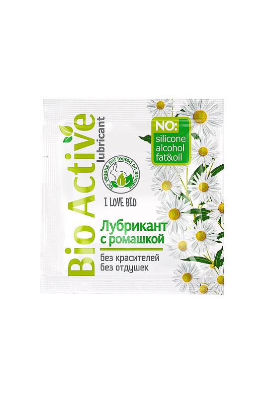 Изображение Биоритм, Россия Гель-лубрикант «BIO ACTIVE» с ромашкой и Д-пантенолом, 3 гр по 20 шт в упаковке