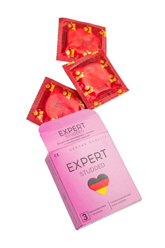 Фото  Презервативы EXPERT Studded, облегающие, точечные,  3 шт.