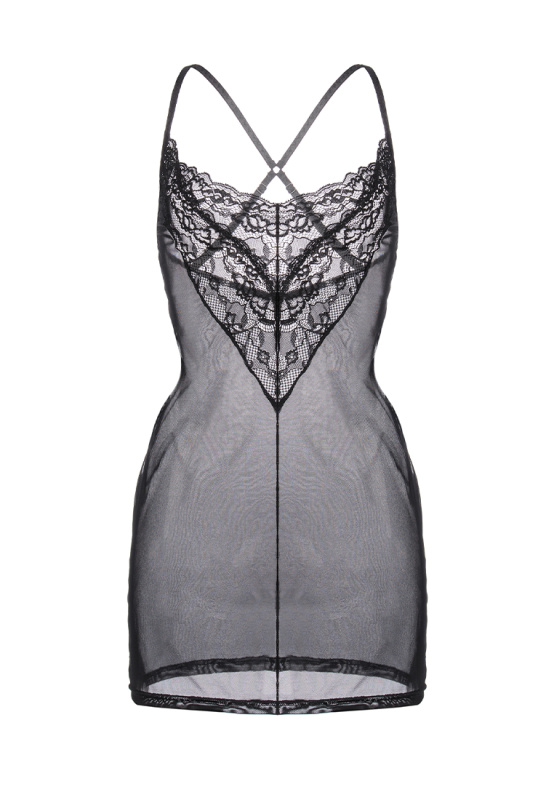 Фото Erolanta Lingerie Комбинация Erolanta Lizaveta с бретелями крест-накрест, черный (50-52)