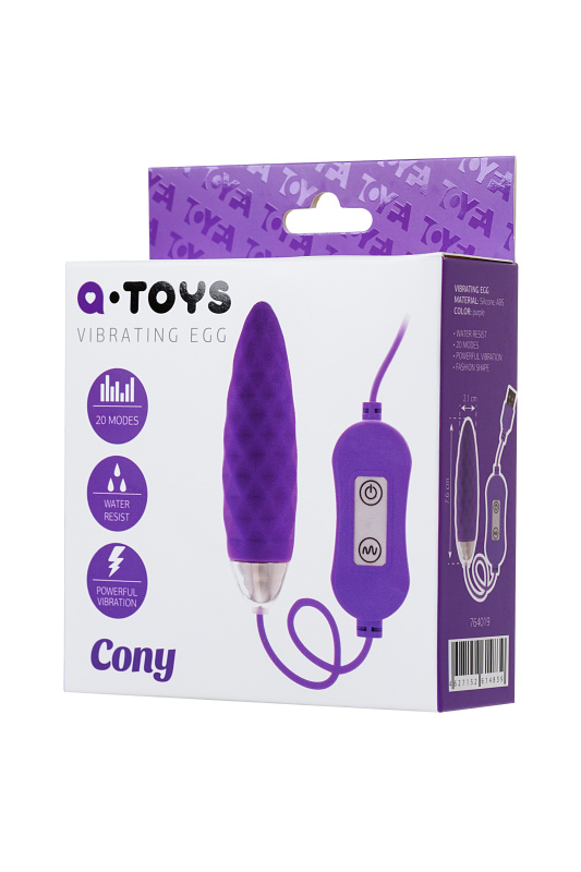 Фото A-toys by TOYFA Виброяйцо с пультом управления A-Toys by TOYFA Cony, силикон, фиолетовый, 7,6 см