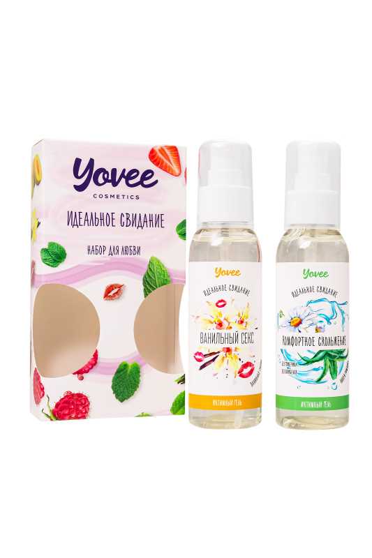 Фото YOVEE Набор гелей-смазок Yovee для любви (721011+721053), вкусовой (ваниль.сливки) + увл (алоэ), 2х100мл
