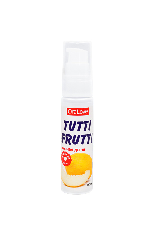 Фото Биоритм, Россия Съедобная гель-смазка TUTTI-FRUTTI для орального секса со вкусом сочная дыня 30г