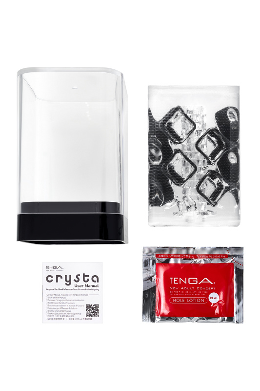 Фото Tenga, Япония Нереалистичный мастурбатор TENGA Crysta Block, TPE, прозрачный, 15,5 см