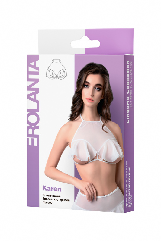 Фото Erolanta Lingerie Эротический бралетт Erolanta Karen с открытой грудью, белый (50-52)