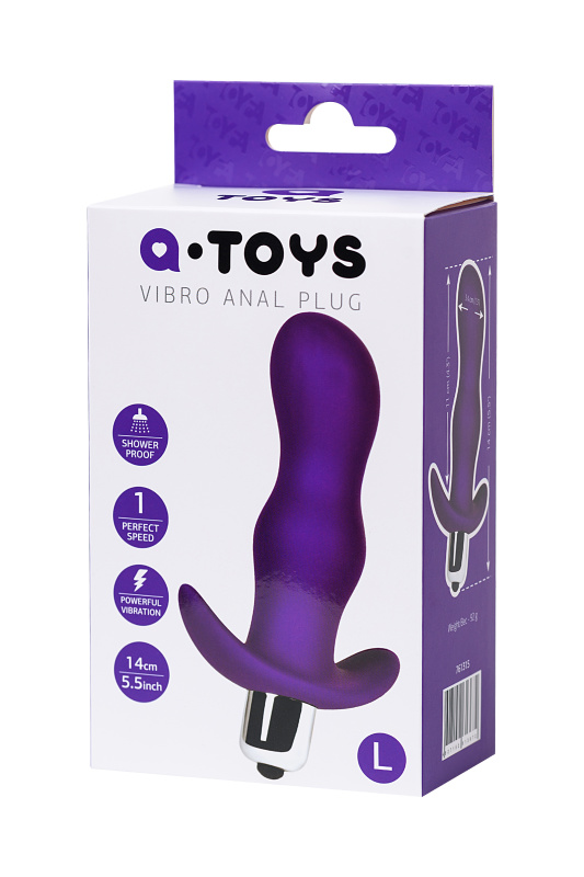 Фото A-toys by TOYFA Анальная пробка с вибрацией A-Toys by TOYFA Kamet, размер L, силикон, фиолетовая, 14 см