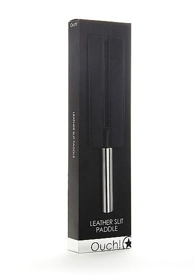 Фото Shotsmedia, Голландия Шлёпалка Leather Slit Paddle черная