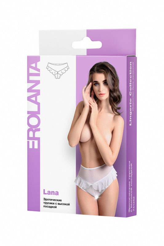 Изображение Erolanta Lingerie Эротические трусики с высокой посадкой Erolanta Lana, белый (54-56)