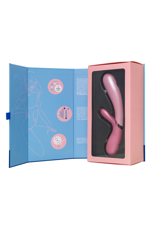 Фото Satisfyer, Германия Вибратор Satisfyer Hot Lover Connect App с клиторальным стимулятором, розовый, 20,4 см