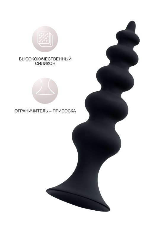 Фото POPO Pleasure by TOYFA Анальная втулка POPO Pleasure by TOYFA Indi, водонепроницаемая, силикон, черная, 11,5 см, Ø 2,9 см