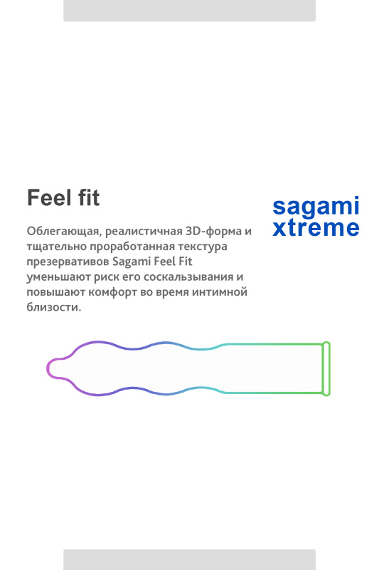 Фото Sagami, Япония Презервативы Sagami, extreme, feel fit, гладкие, 19 см, 5,1 см, 3 шт.