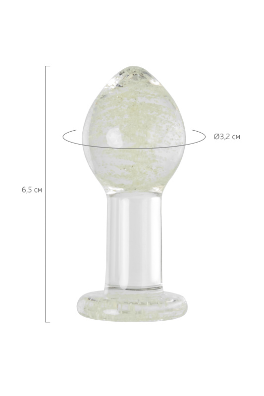 Фото Sexus Glass Анальная втулка Sexus Glass светящаяся в темноте, стекло, прозрачная, 6,5 см
