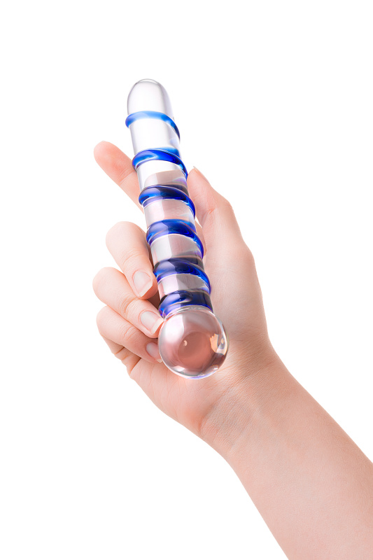 Фото Sexus Glass Двусторонний фаллоимитатор Sexus Glass, стекло, прозрачный, 19 см