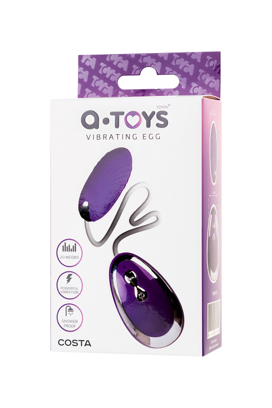 A-toys by TOYFA Виброяйцо A-Toys by TOYFA Costa, силикон, фиолетовый, 6,5 см — купить в Минске Изображение A-toys by TOYFA Виброяйцо A-Toys by TOYFA Costa, силикон, фиолетовый, 6,5 см